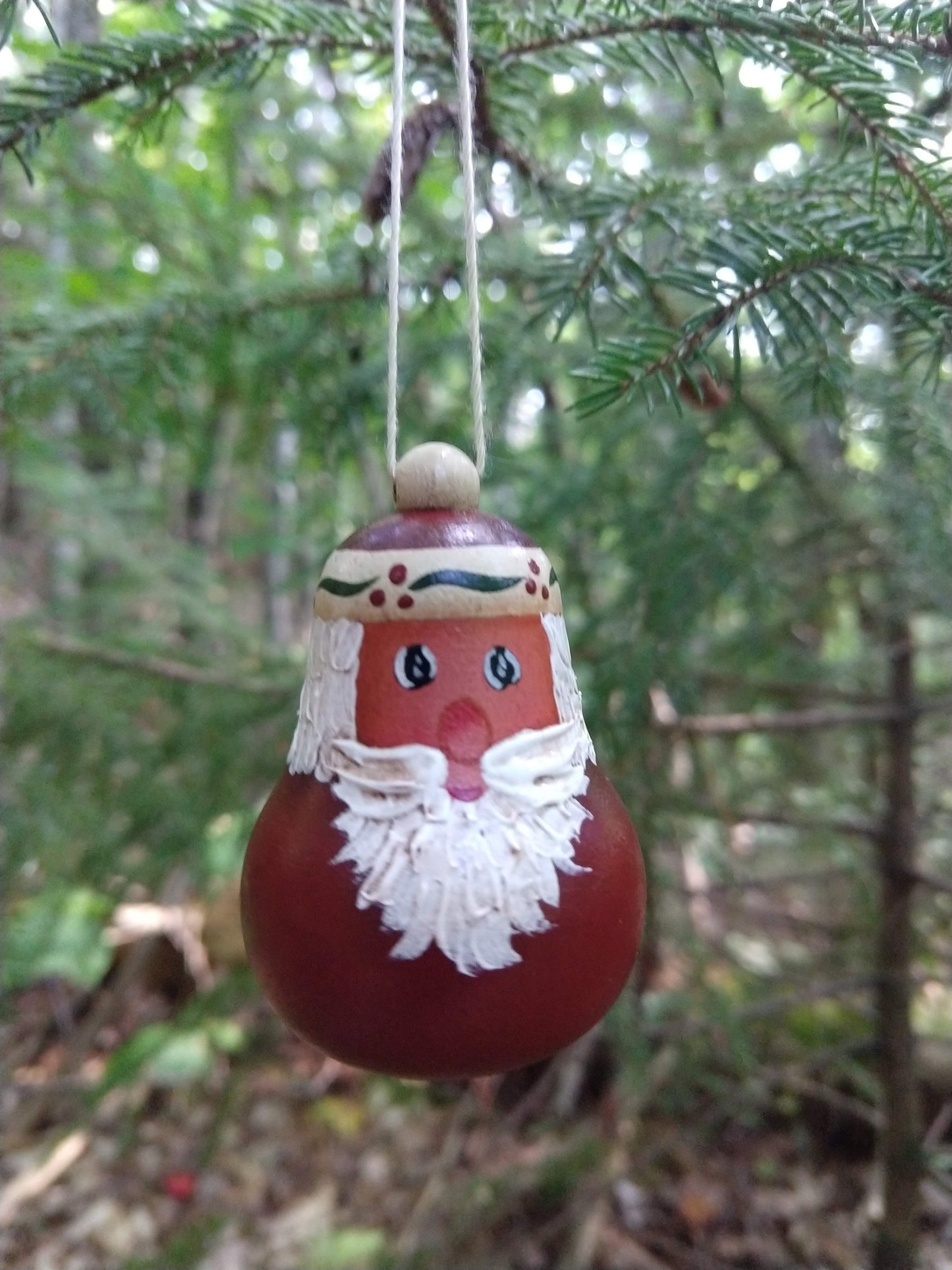 Pear Santa ornament