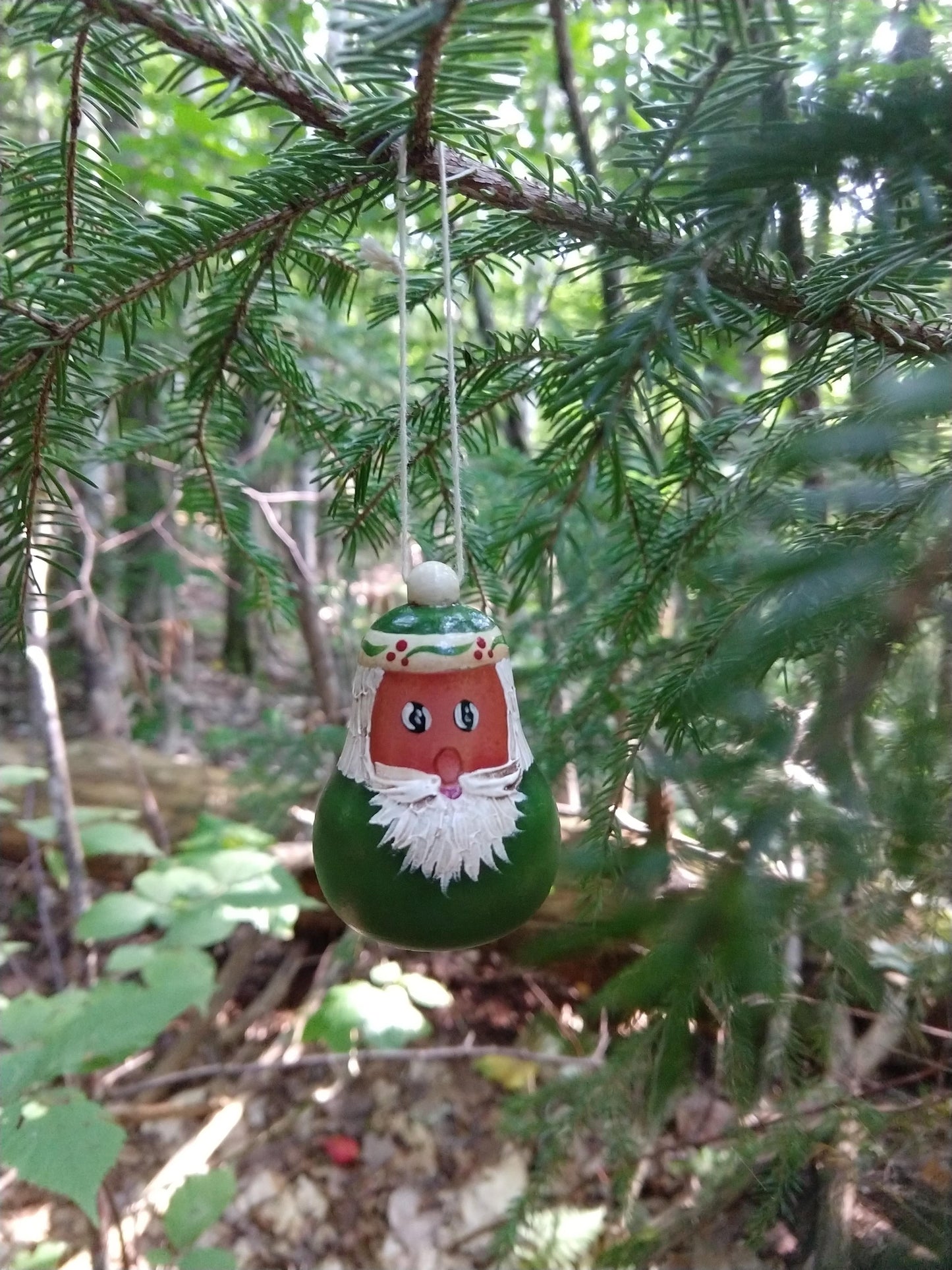 Pear Santa ornament